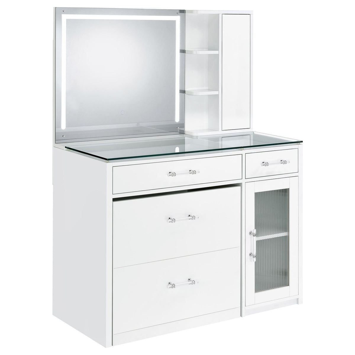 Kerr - 2 Drawer Makeup Vanity Table With Mirror And Stool