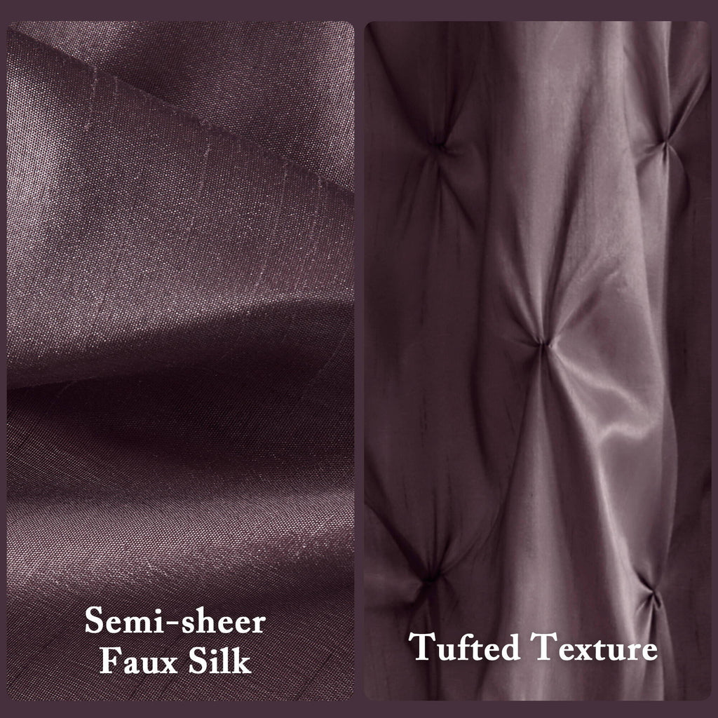 Laurel - Tufted Semi-Sheer Shower Curtain - Plum