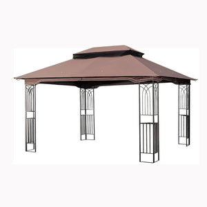 13 0 Outdoor Patio Gazebo Canopy Tent With Ventilated Double Roof And Mosquito Net (Detachable Mesh Screen On All Sides) Suitable For Lawn Garden Backyard And Deck Top - Brown