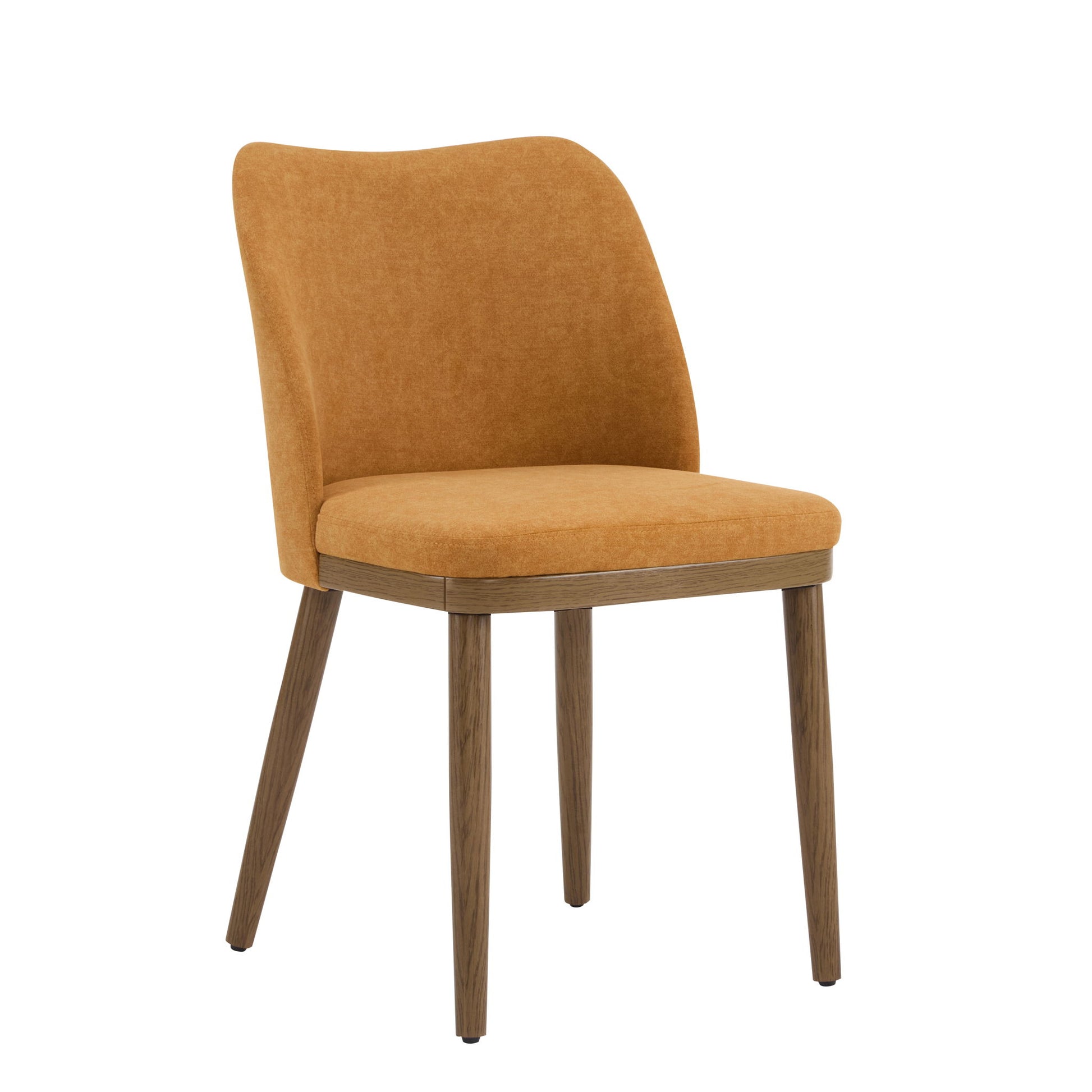 Mid Century Modern Dining Chair With Ergonomic Backrest