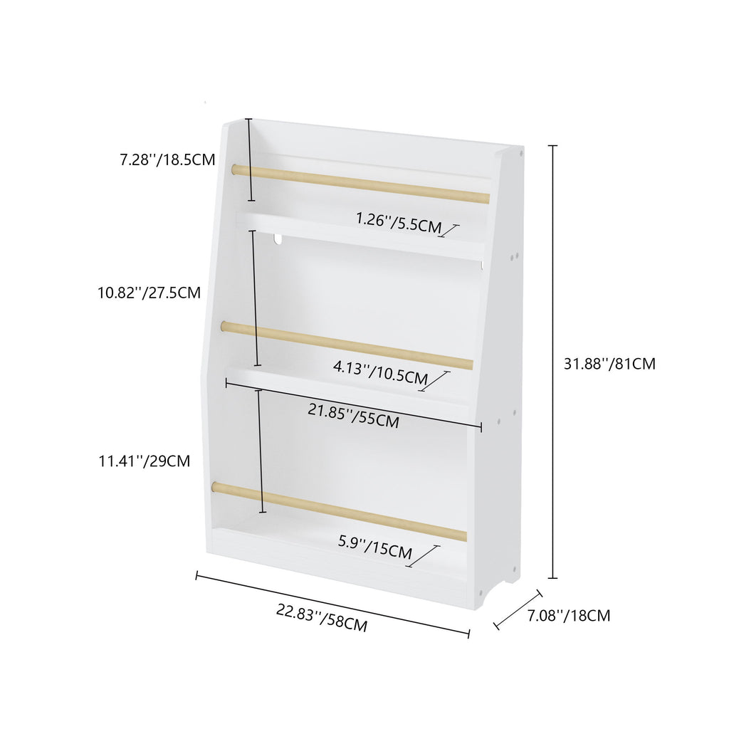 3 Tier Book Shelf, Compact Storage For Bedrooms