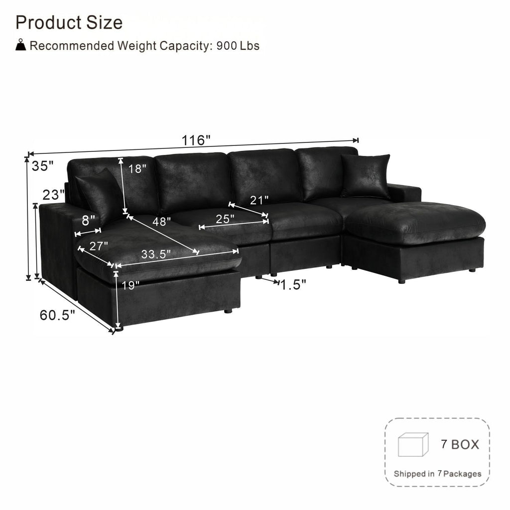 Sectional With 2 Ottomans