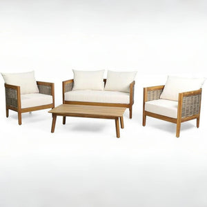 Outdoor Seating Group With Cushions And Coffee Table