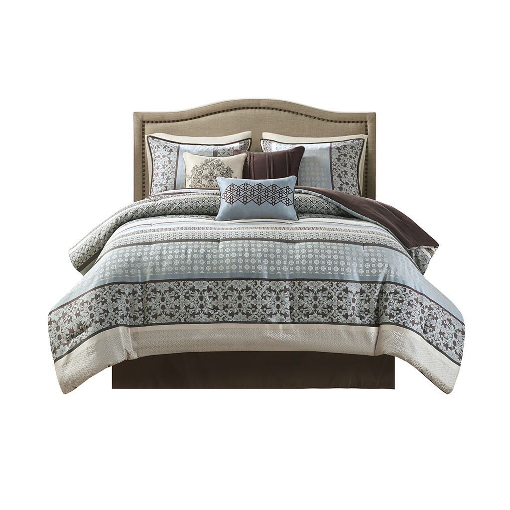 Princeton - King Piece Comforter (Set of 7) - Blue