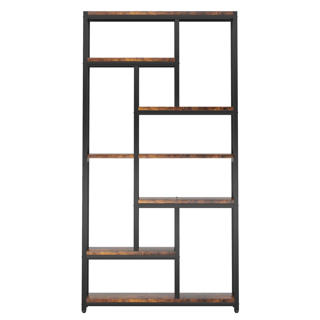 Extra Tall 7 Tier Industrial Etagere Bookcase With 10 Shelves Organizer