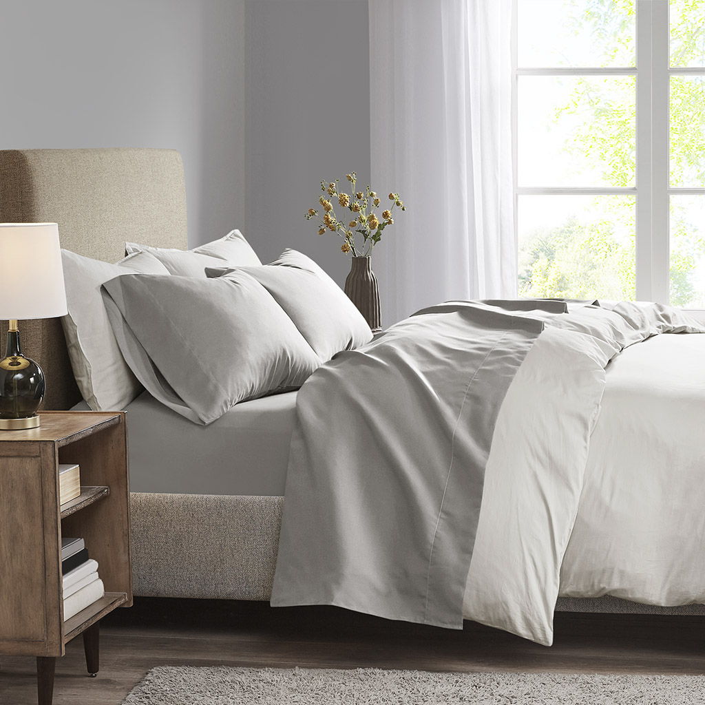 Queen All Season Moisture Wicking Lightweight Sheet Set - Gray