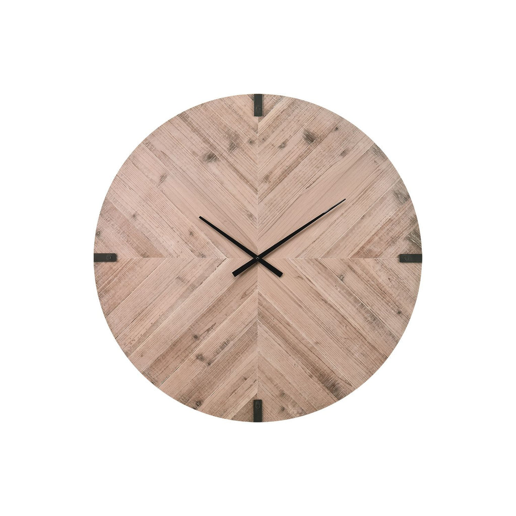 Wall Clock, Round, Large Oversized - Brown
