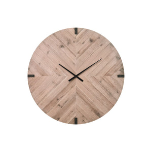 Wall Clock, Round, Large Oversized - Brown