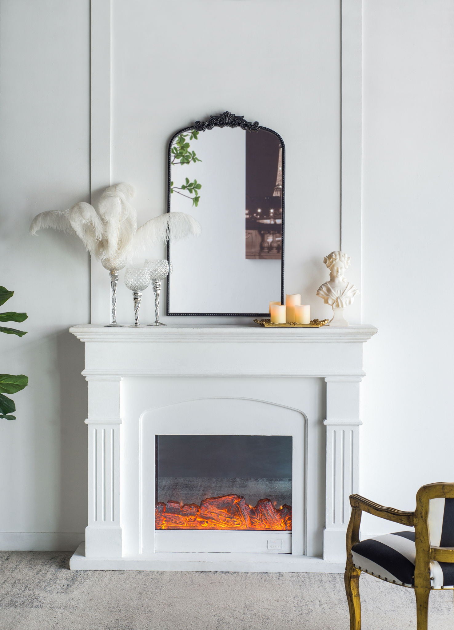 Arch Mirror, Baroque Inspired Wall Decor For Bathroom, Bedroom, Living Room