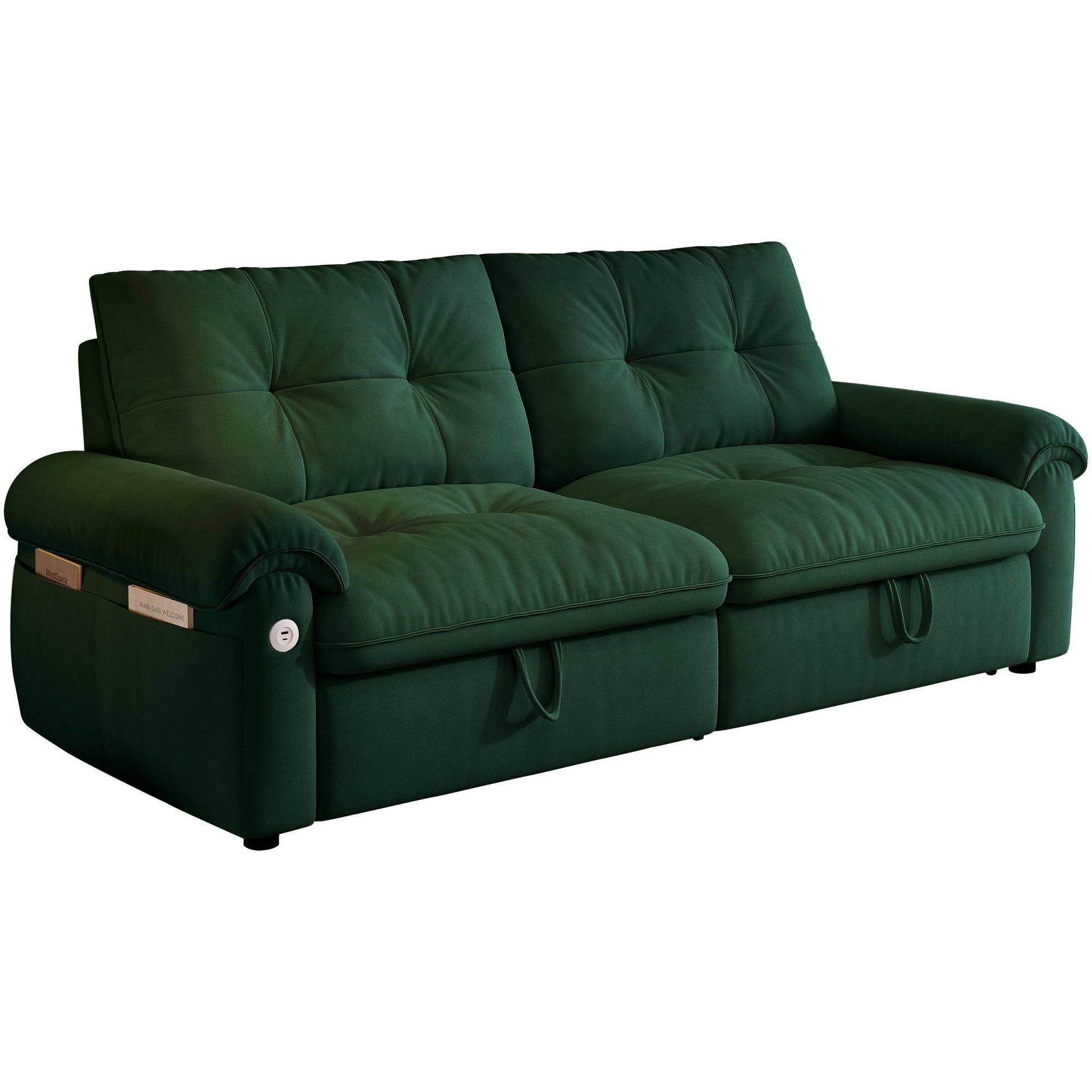 Cloud Like Convertible Sofa Bed For Living Rooms - Green