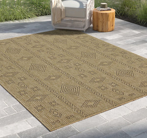 Earth - 7'10" X 10'3" Indoor, Outdoor Area Rug - Natural, Mocha