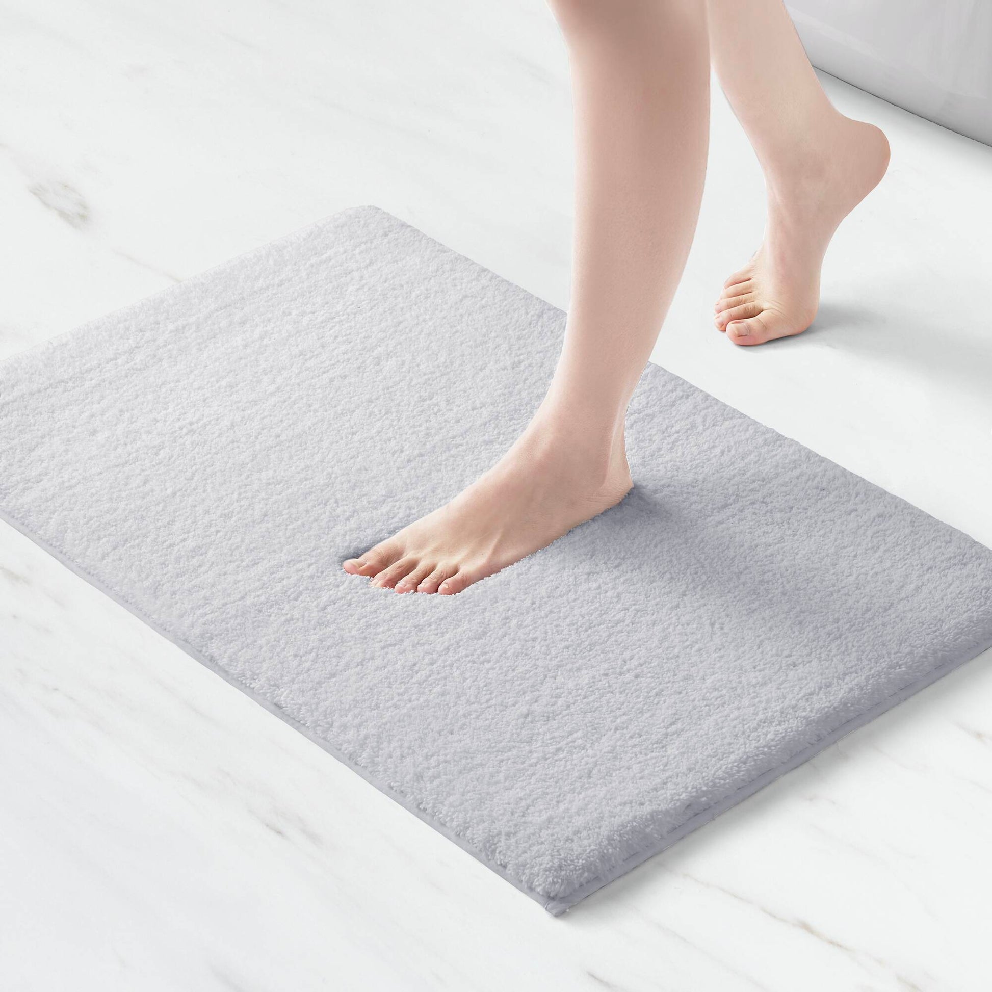 Marshmallow - 24" x 72" Bath Rug - Pearl Silver