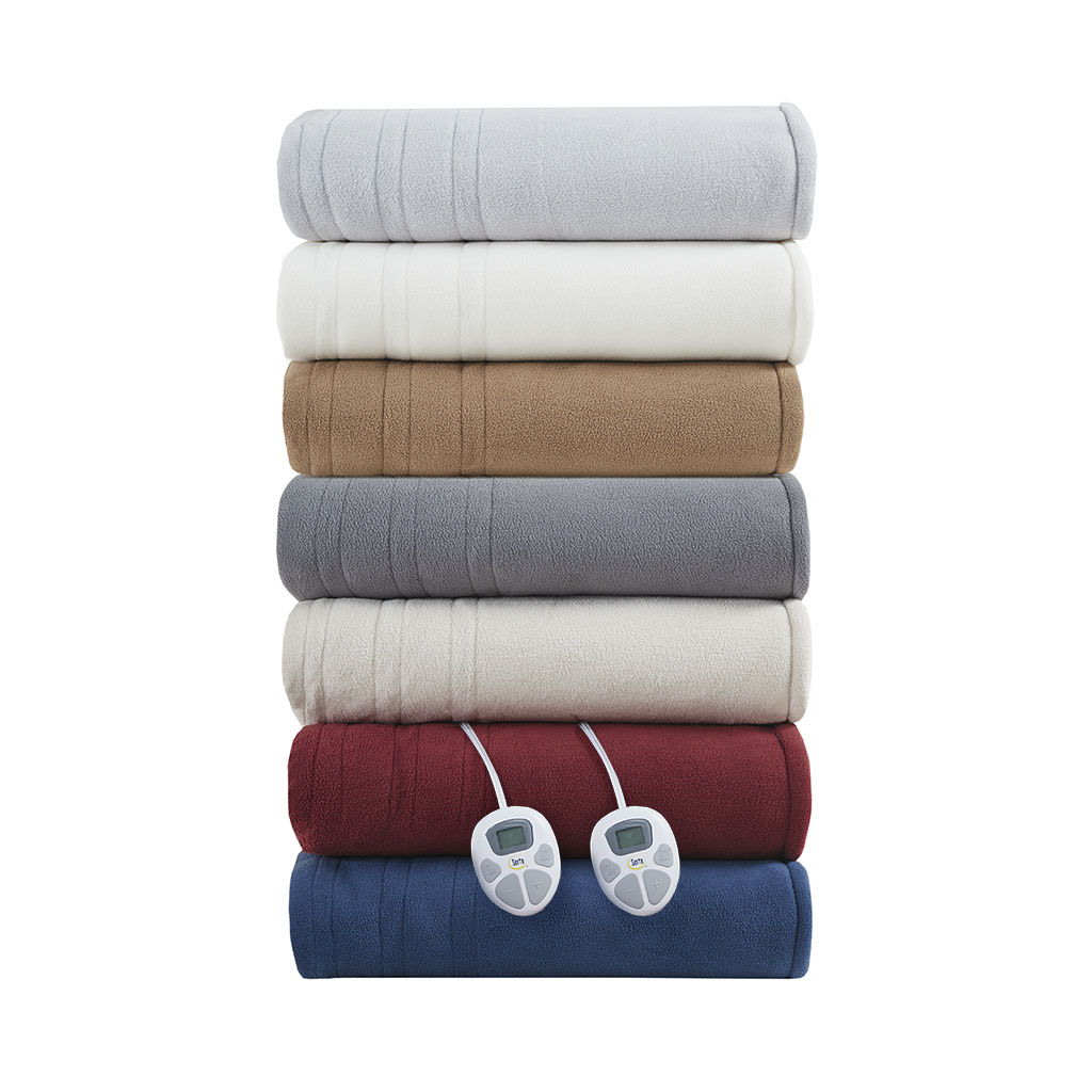 Fleece to Sherpa - King Heated Blanket - Brown