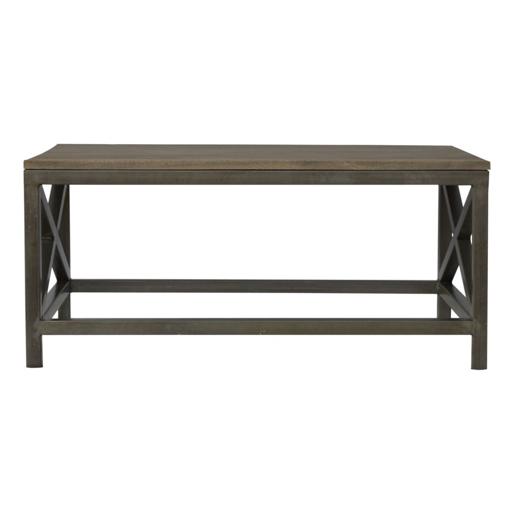 Cross Metal Coffee Table - Pewter