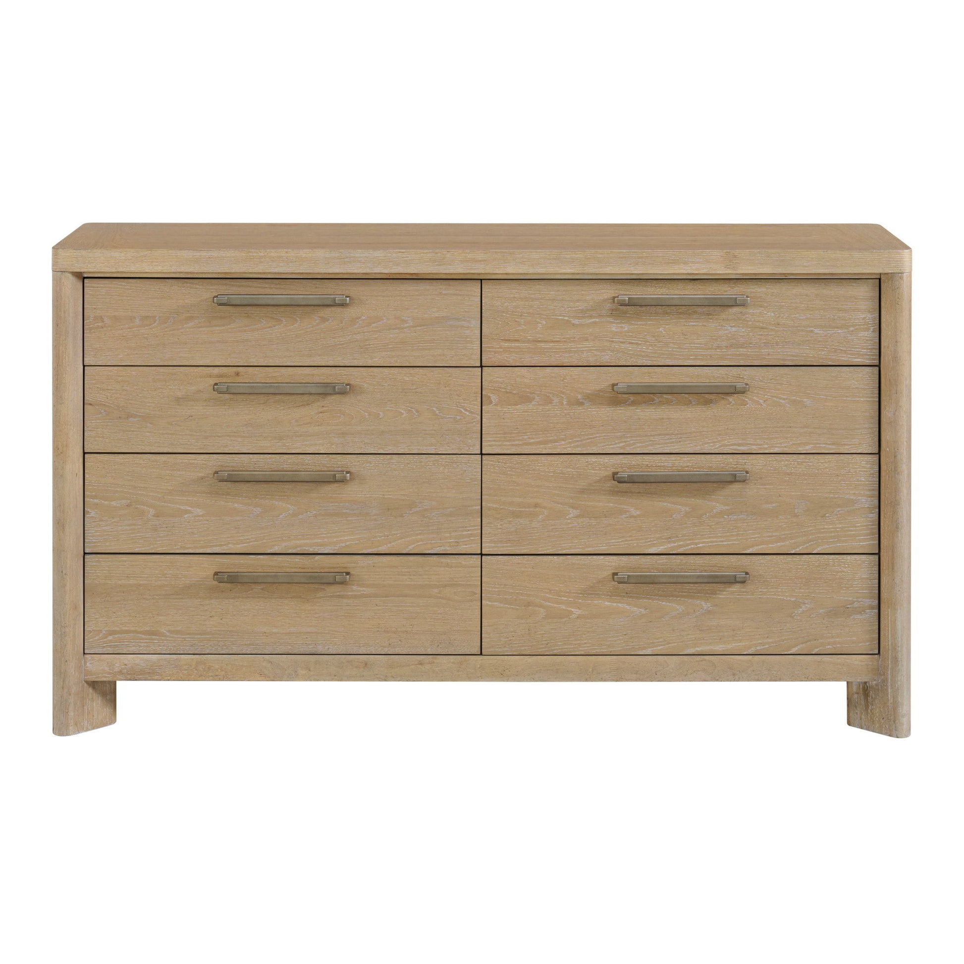 Contemporary 8 Drawer Dresser - Tan