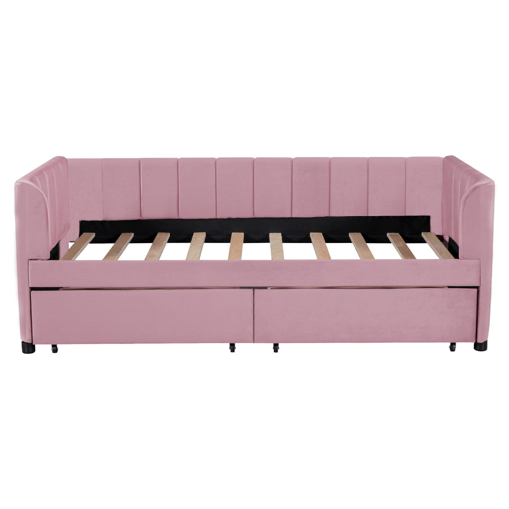 Upholstered Daybed With Ergonomic Design Backrest