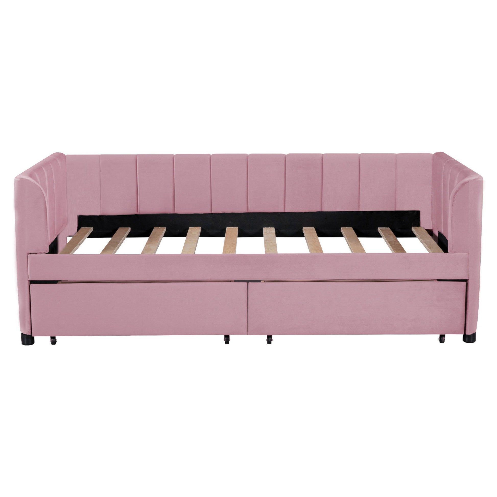 Upholstered Daybed With Ergonomic Design Backrest