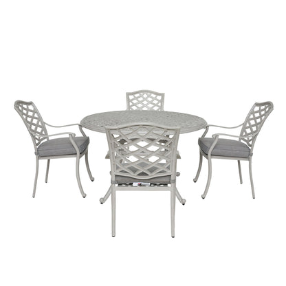 Stylish Outdoor Aluminum 5 Piece Round Dining Set