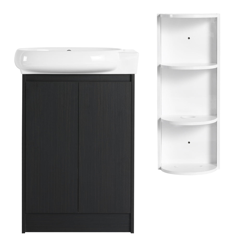 Freestanding Bathroom Vanity With Sink And Storage Rack, Soft Close Doors Base With Basin