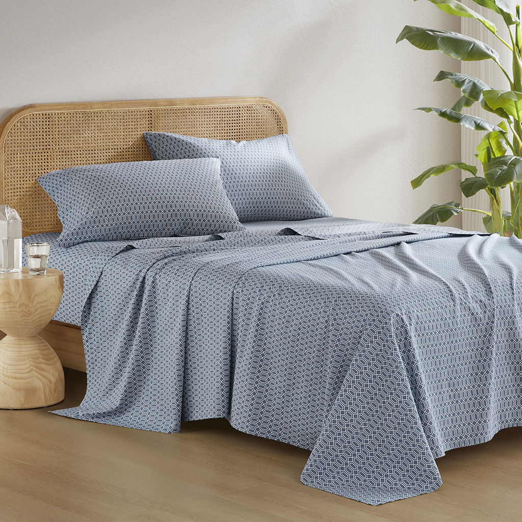 Cotton 144TC - Queen Printed Sheets - Diamond Blue