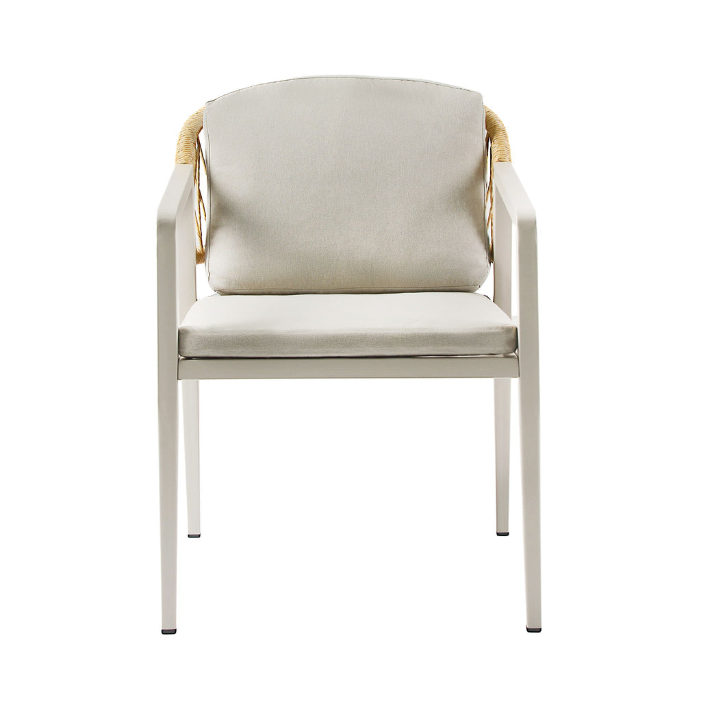 Outdoor Dining Chair (Set of 2) Wicker Rattan Woven Patio Chairs, Waterproof Seating - Gray