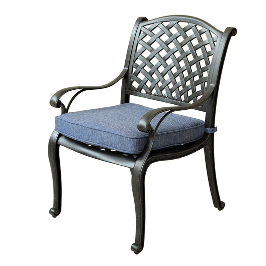 Sparta - Modern Dining Arm Chair - Navy Blue