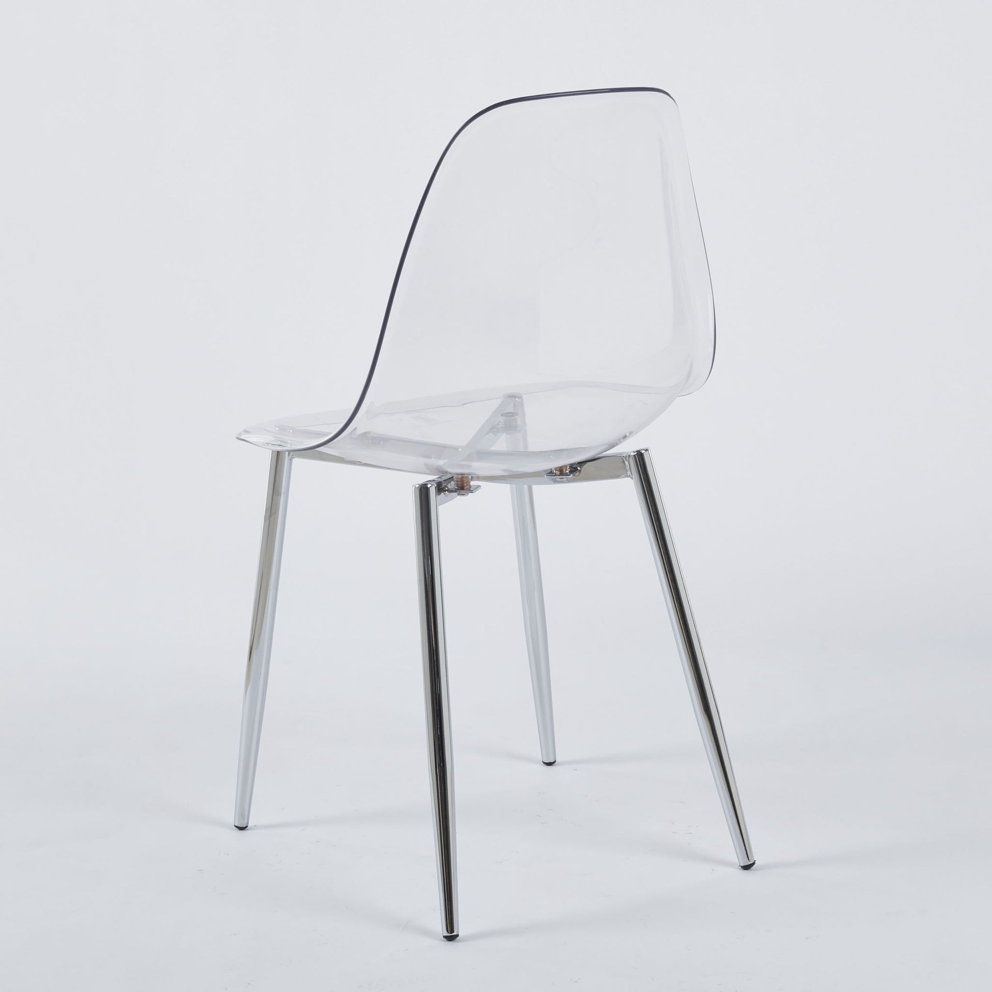 Transparent Plastic Seat Dining Chair (Set of 4)