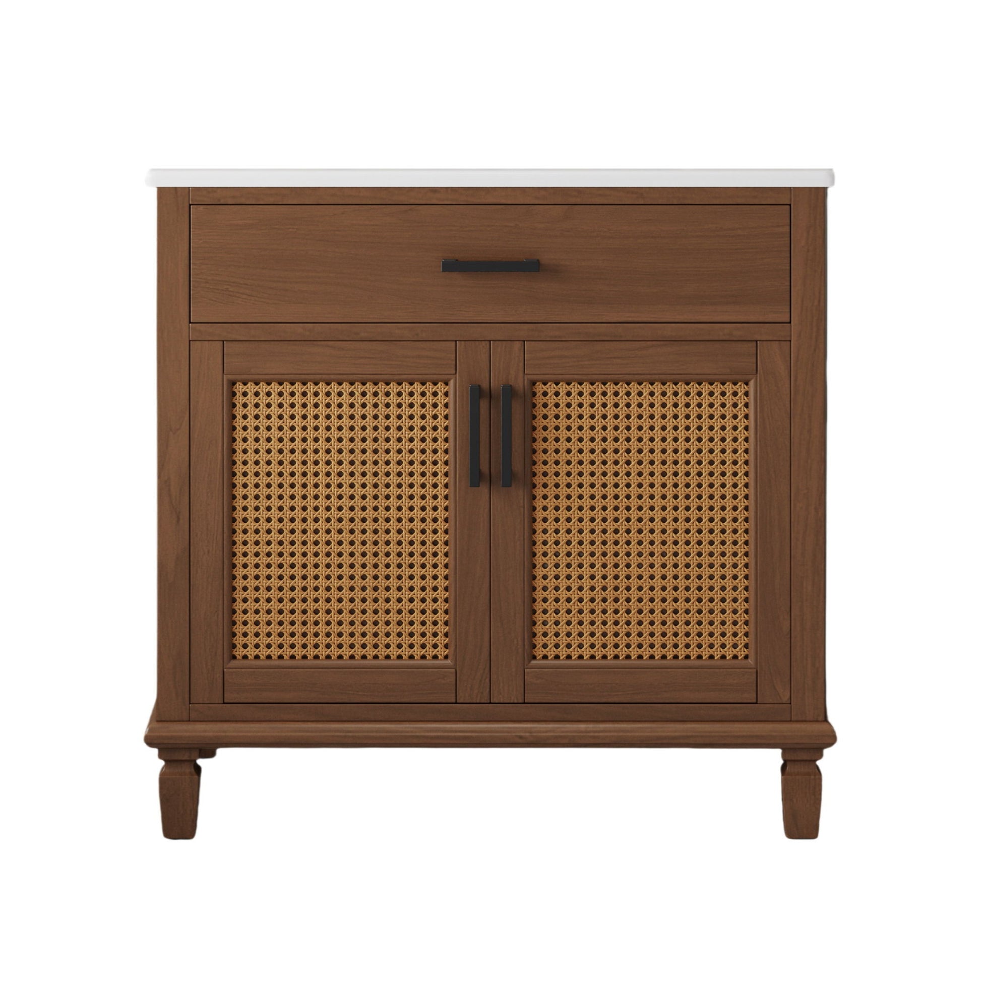 Bathroom Vanity With Ceramic Sink, Modern Free Standing Cabinet With Soft Close Drawers