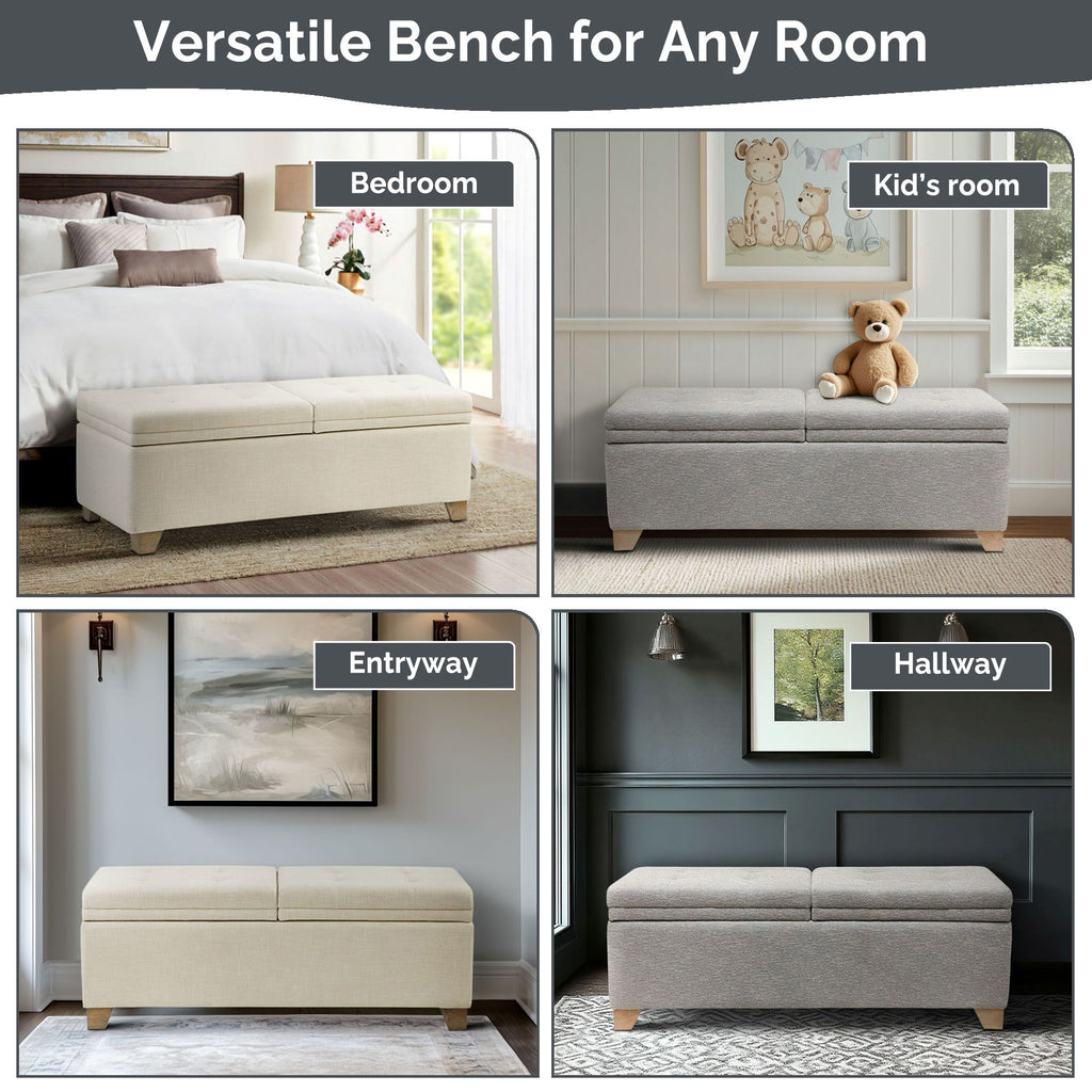 Ashcroft - Storage Bench - Gray Multi