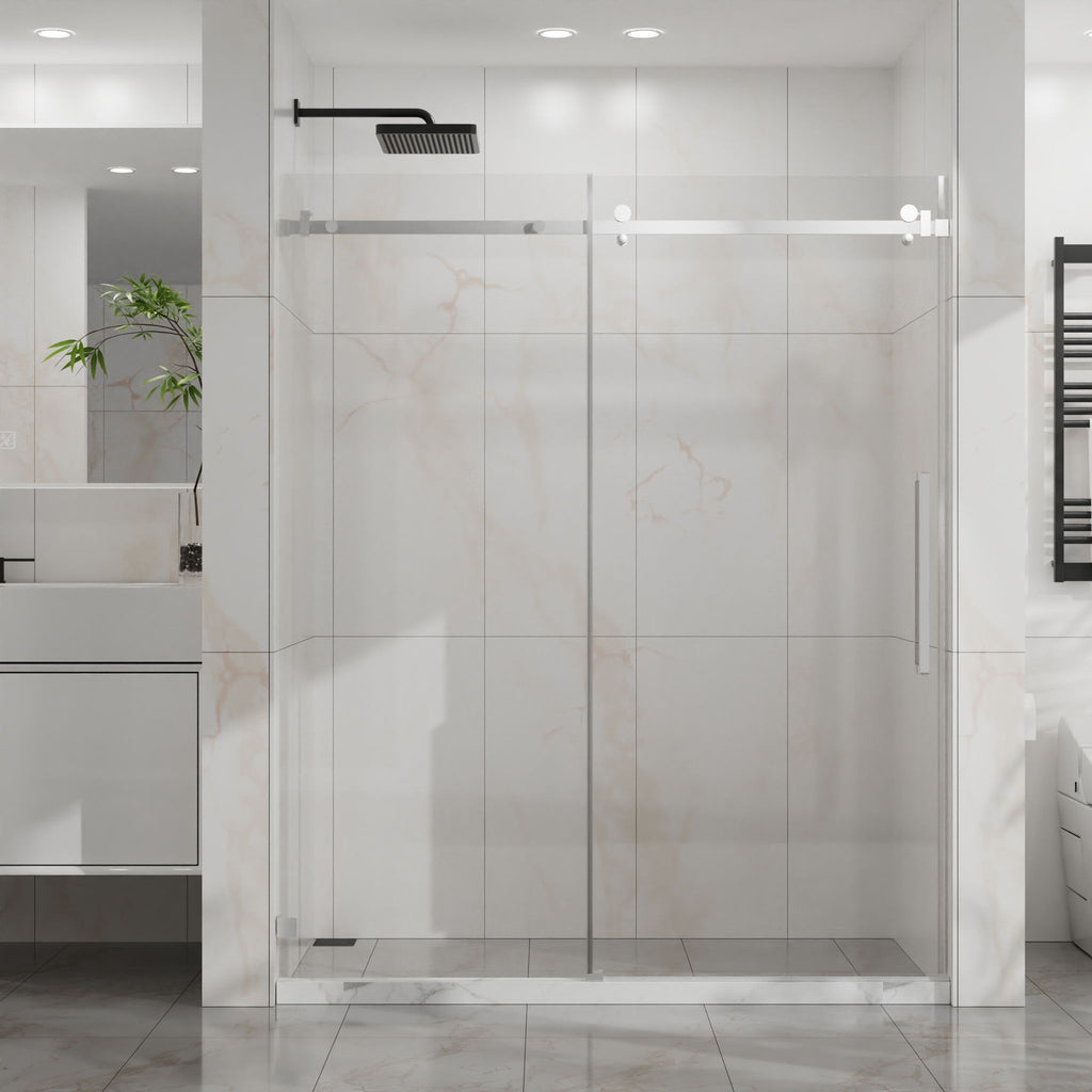 Frameless Tub Sliding Shower Door With Easy Clean Coating