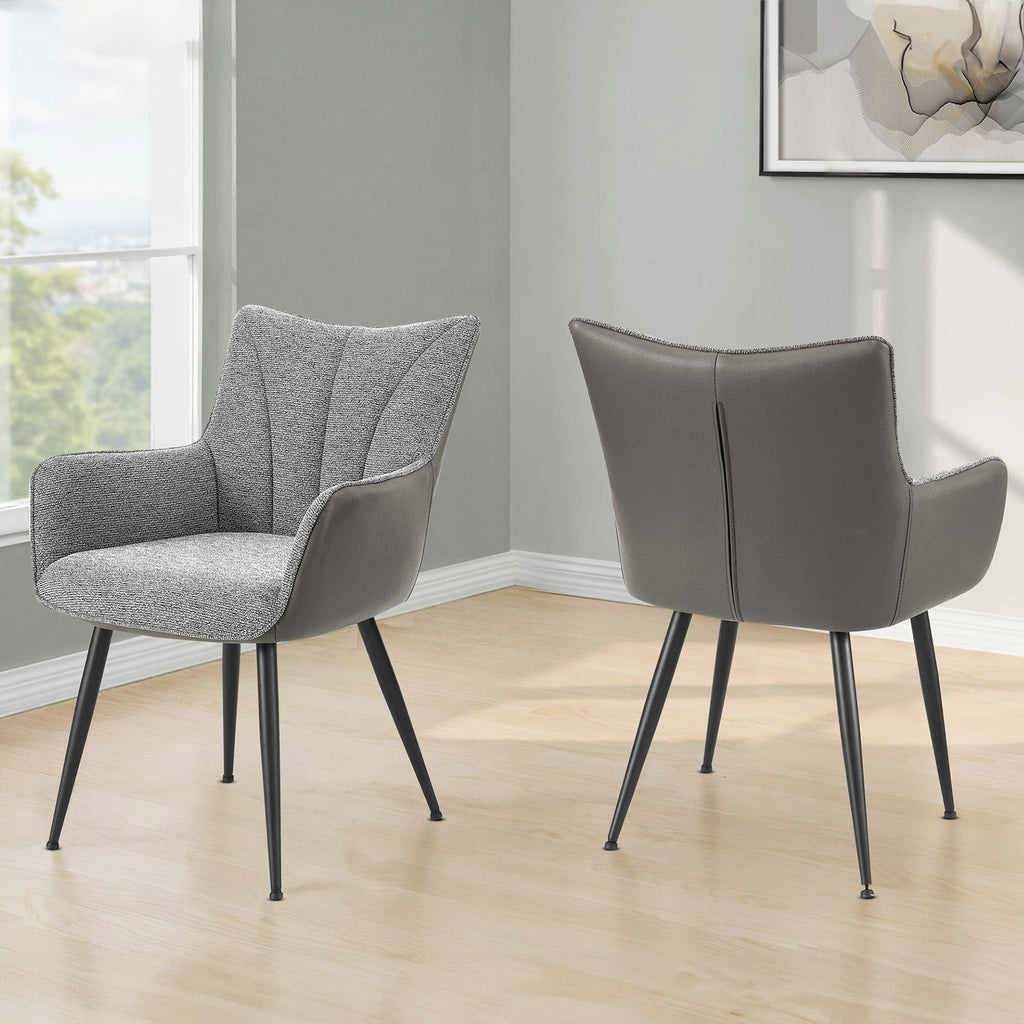 Dining Chair Dining Room Furniture (Set of 2) - Gray - Fabric