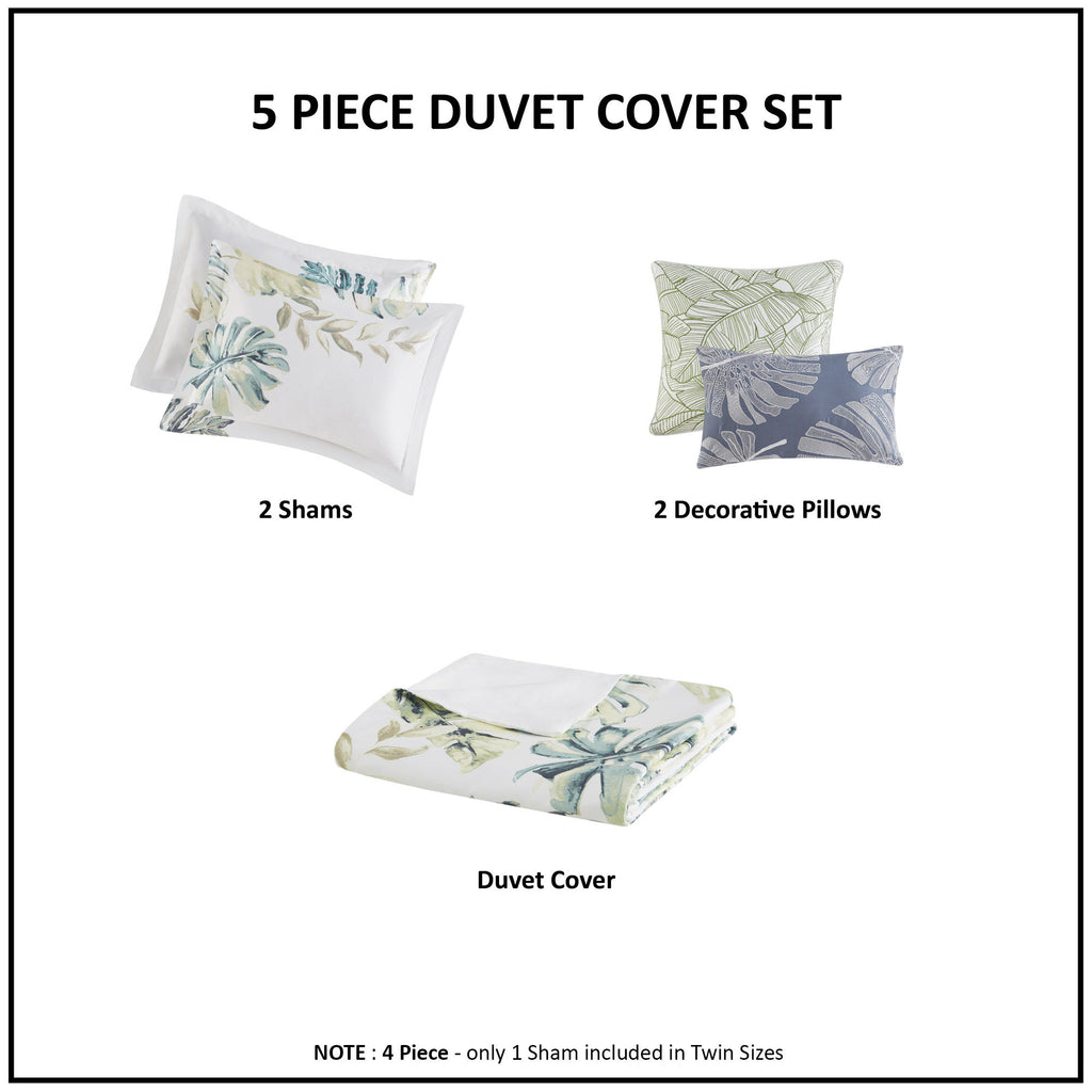 Lorelai - Printed 5 Piece Duvet Cover Set - Multi