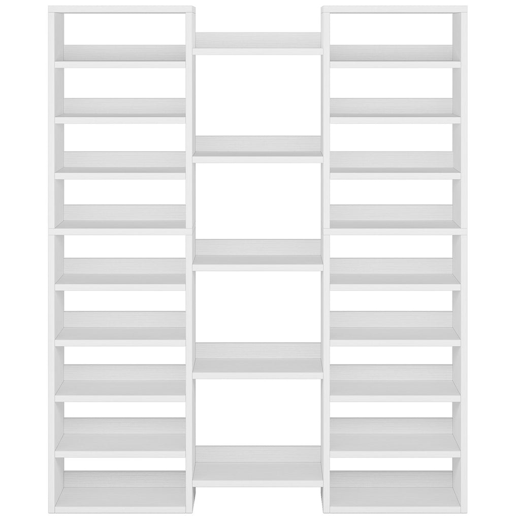 14 Tier Shoe Storage Cabinet With 23 Open Cubbies, 46 Pairs Capacity Entryway Organizer - White
