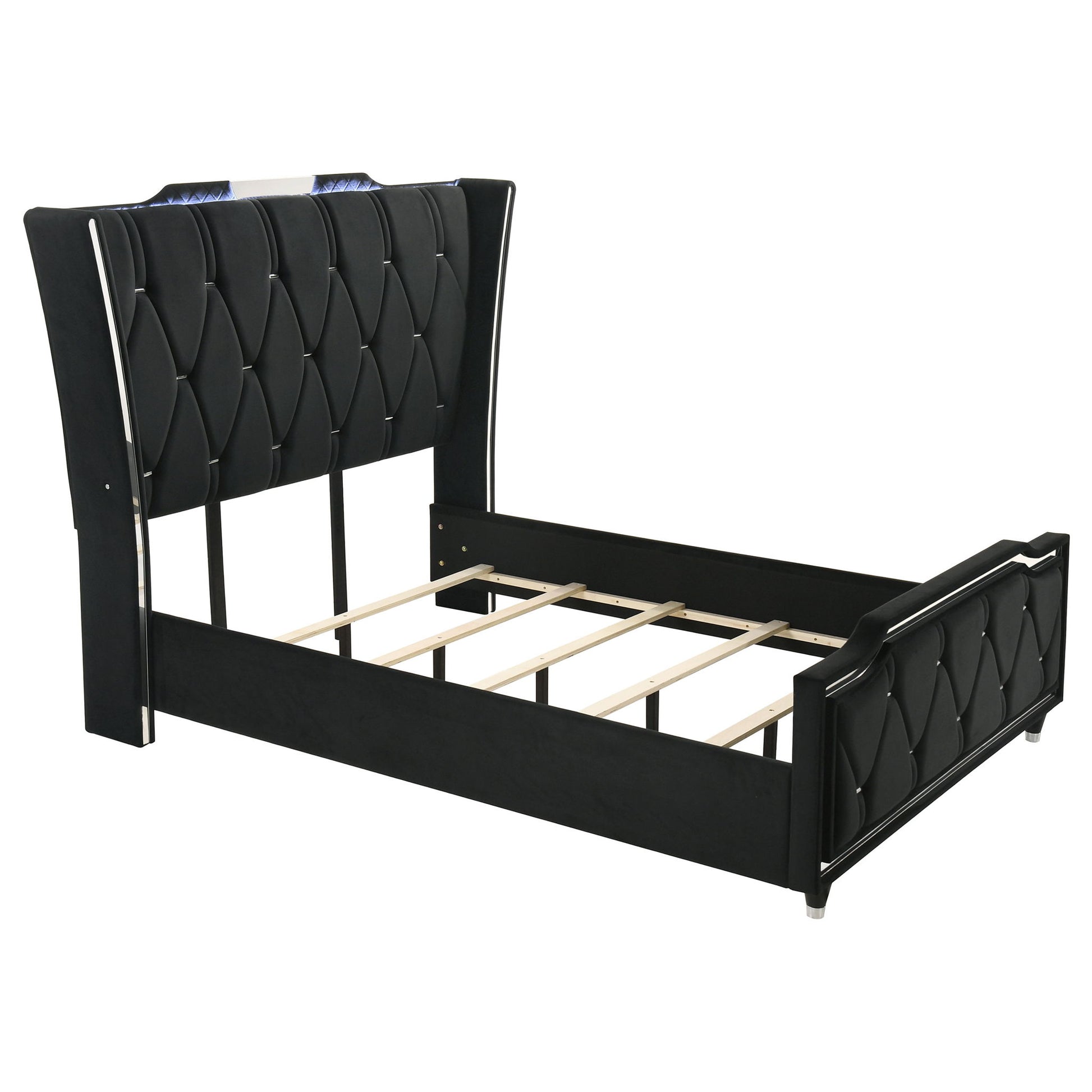 Bedroom Set With LED Lighting And Charging Nightstand