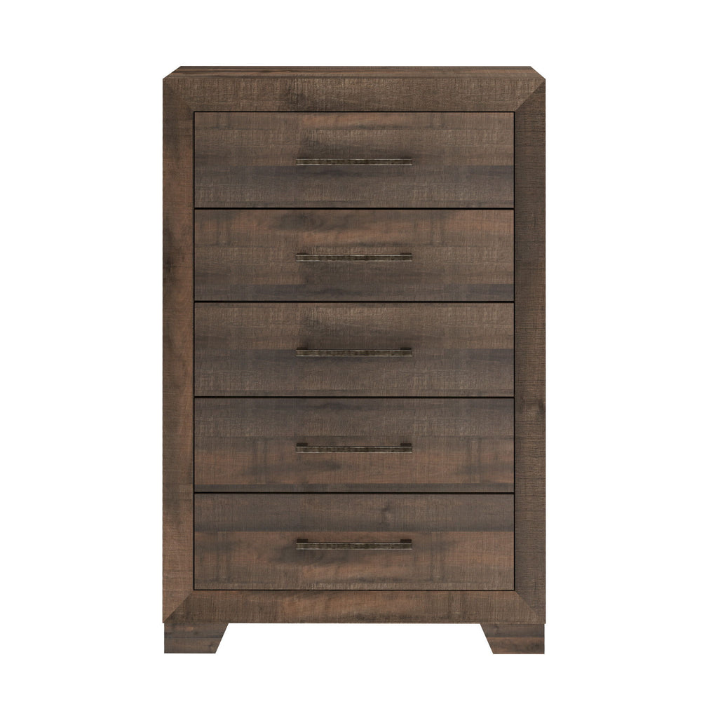 5 Drawer Chest With Casual Style - Brown