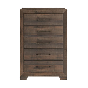 5 Drawer Chest With Casual Style - Brown
