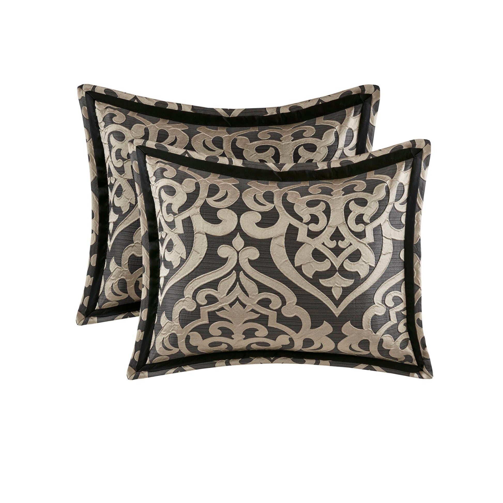 Odette - 8 Piece California King Comforter Set - Black
