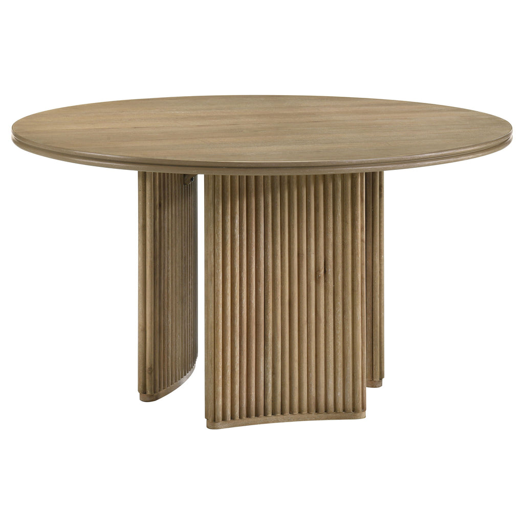 Dreydon - 5 Piece Round Dining Table Set With Chairs - Light Brown