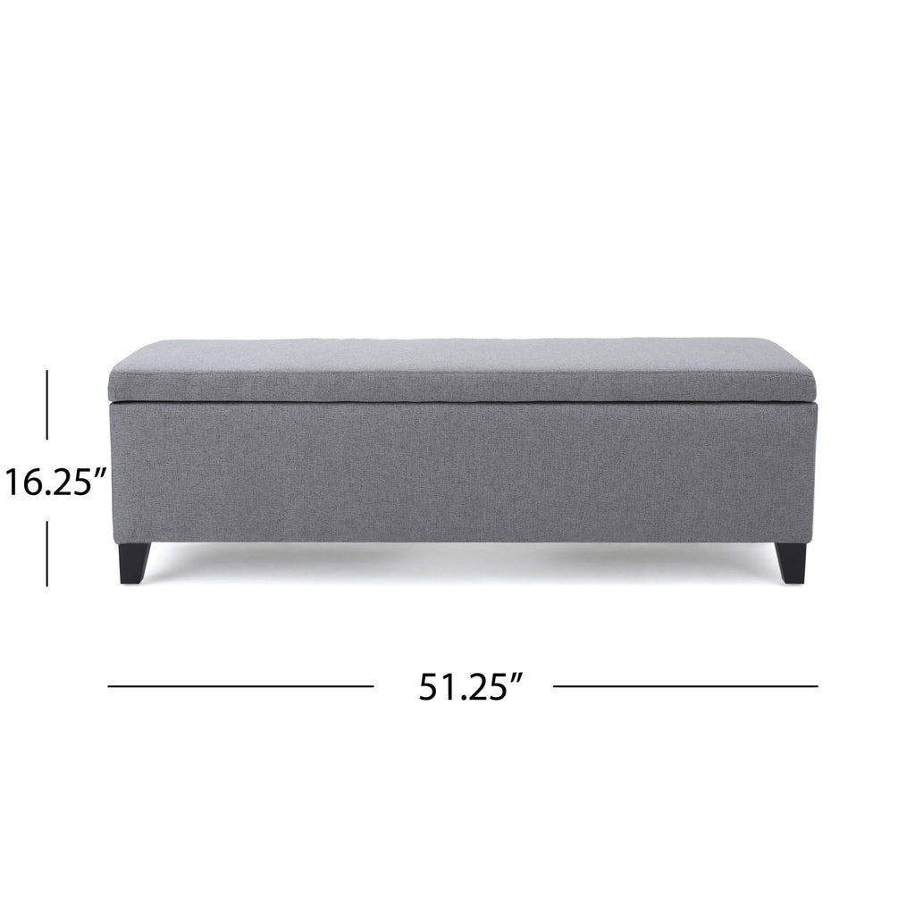 Contemporary Storage Ottoman Bench With Polyester Upholstery
