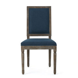 Traditional Style Dining Chair Set With Fabric Upholstery