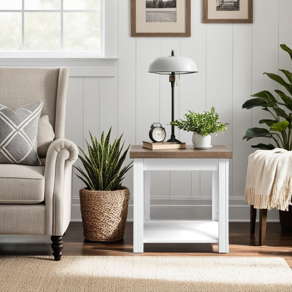 Side Table - Jasmine Whitewash / Barnwood