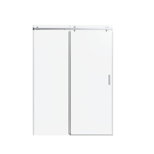 Frameless Single Sliding Shower Doors With Reversible Installation, 5 / 16" Tempered Glass - Chrome
