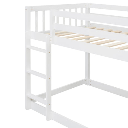 Twin Over Twin Bunk Bed With 4 Drawers And 3 Shelves