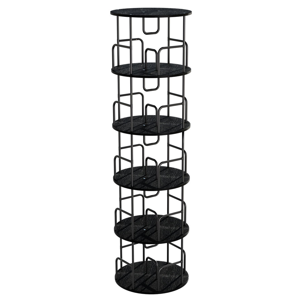 Rotating Bookshelf Tower 5 Tier Spinning 360 Degree Revolving Storage Shelf