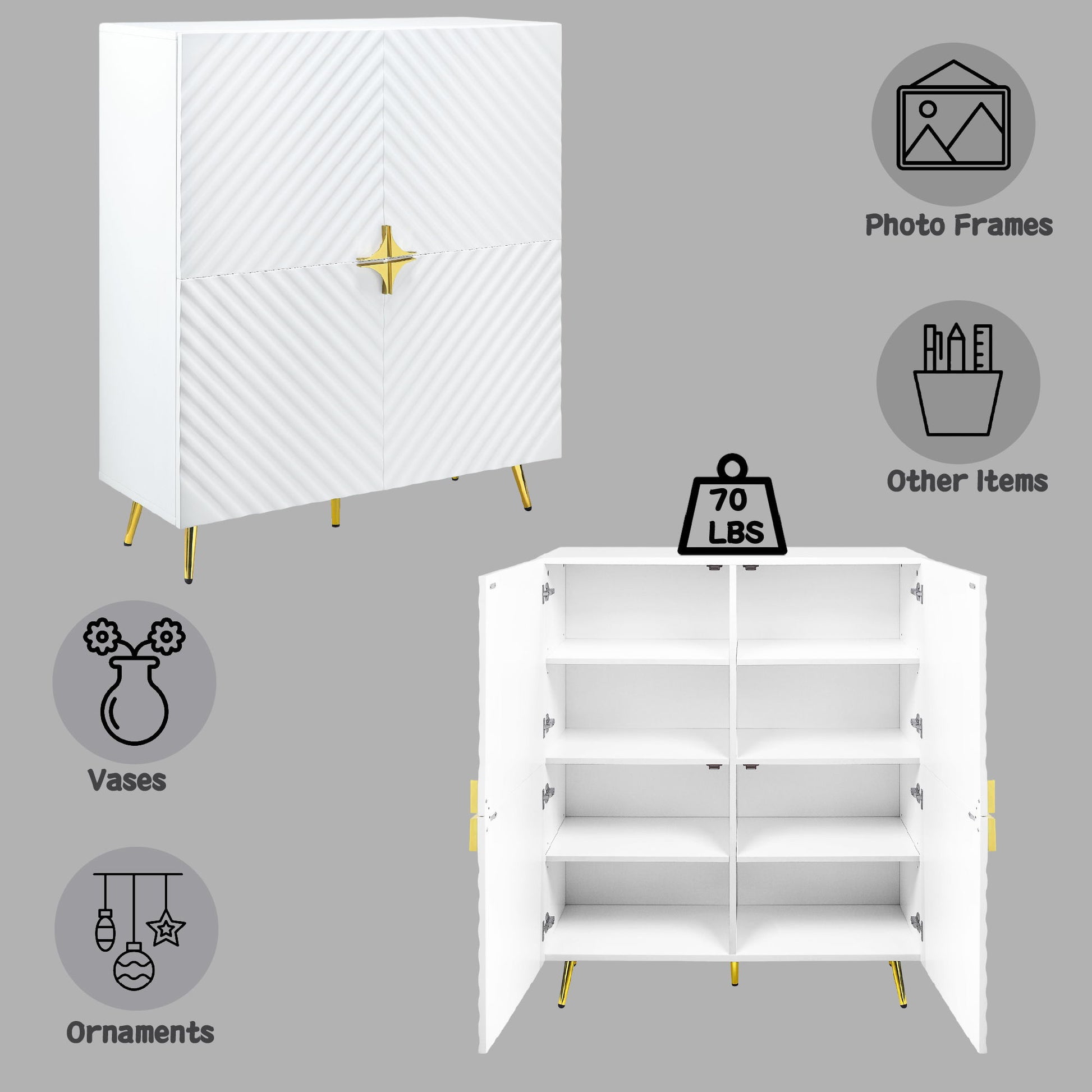 Gaines - High Gloss Accent Cabinet