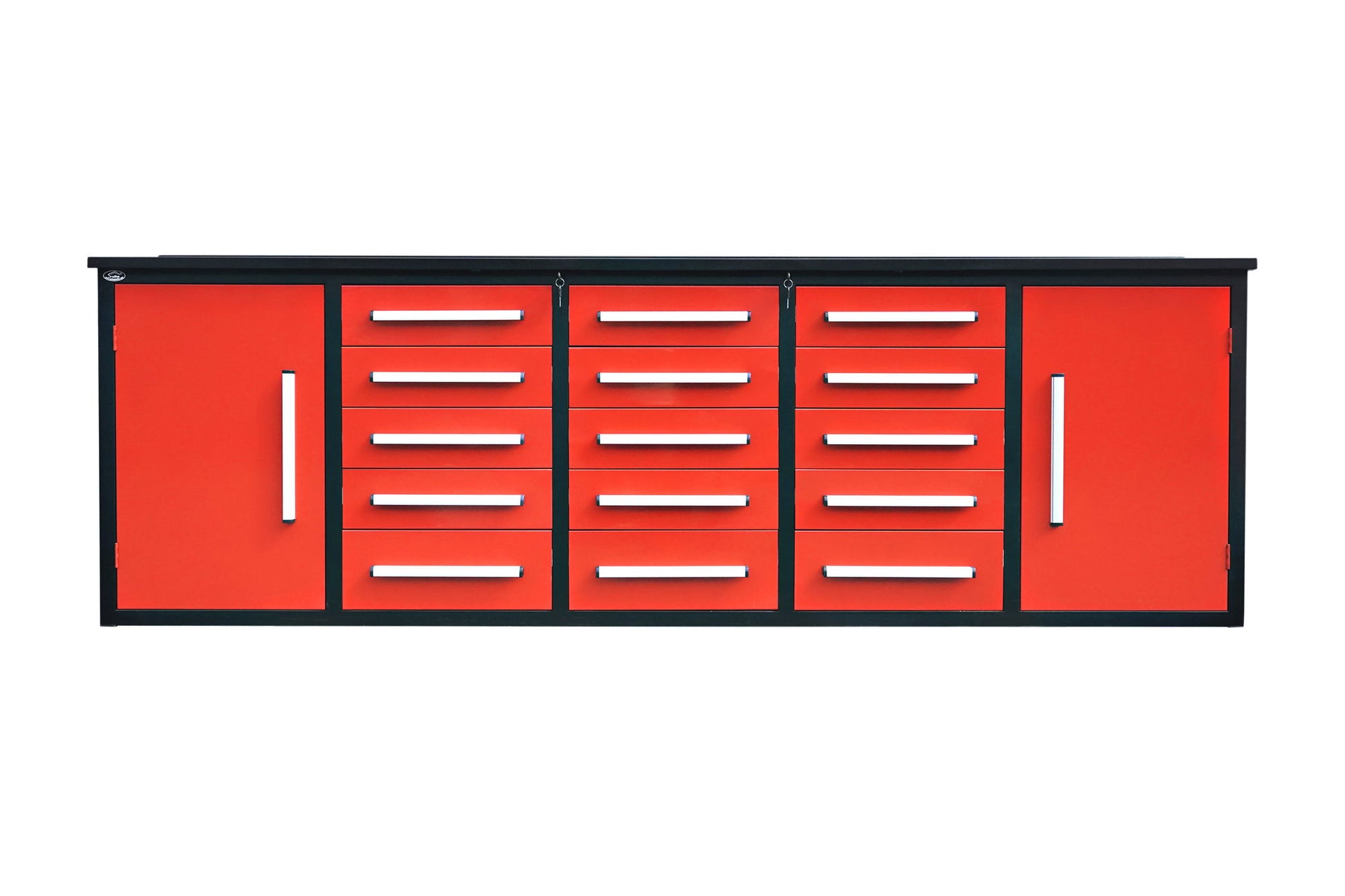 Storage Cabinet With Work Bench (15 Drawers And 2 Cabinets)