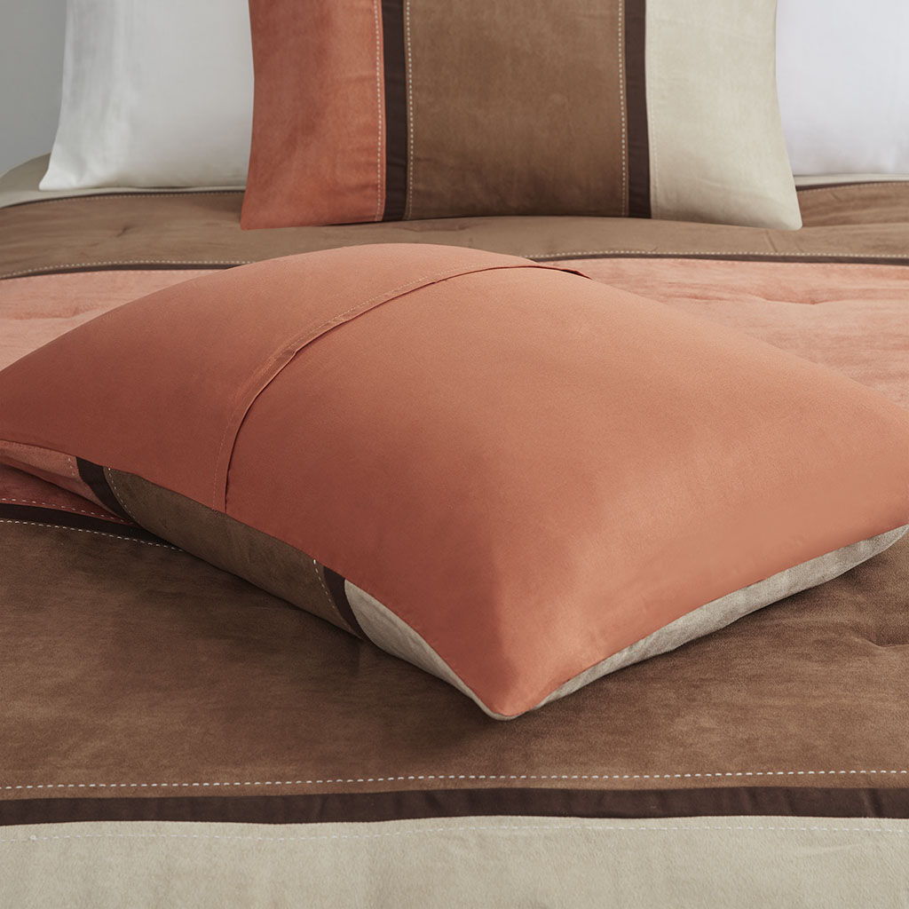 Palisades - Queen 7 Piece Comforter Set - Coral