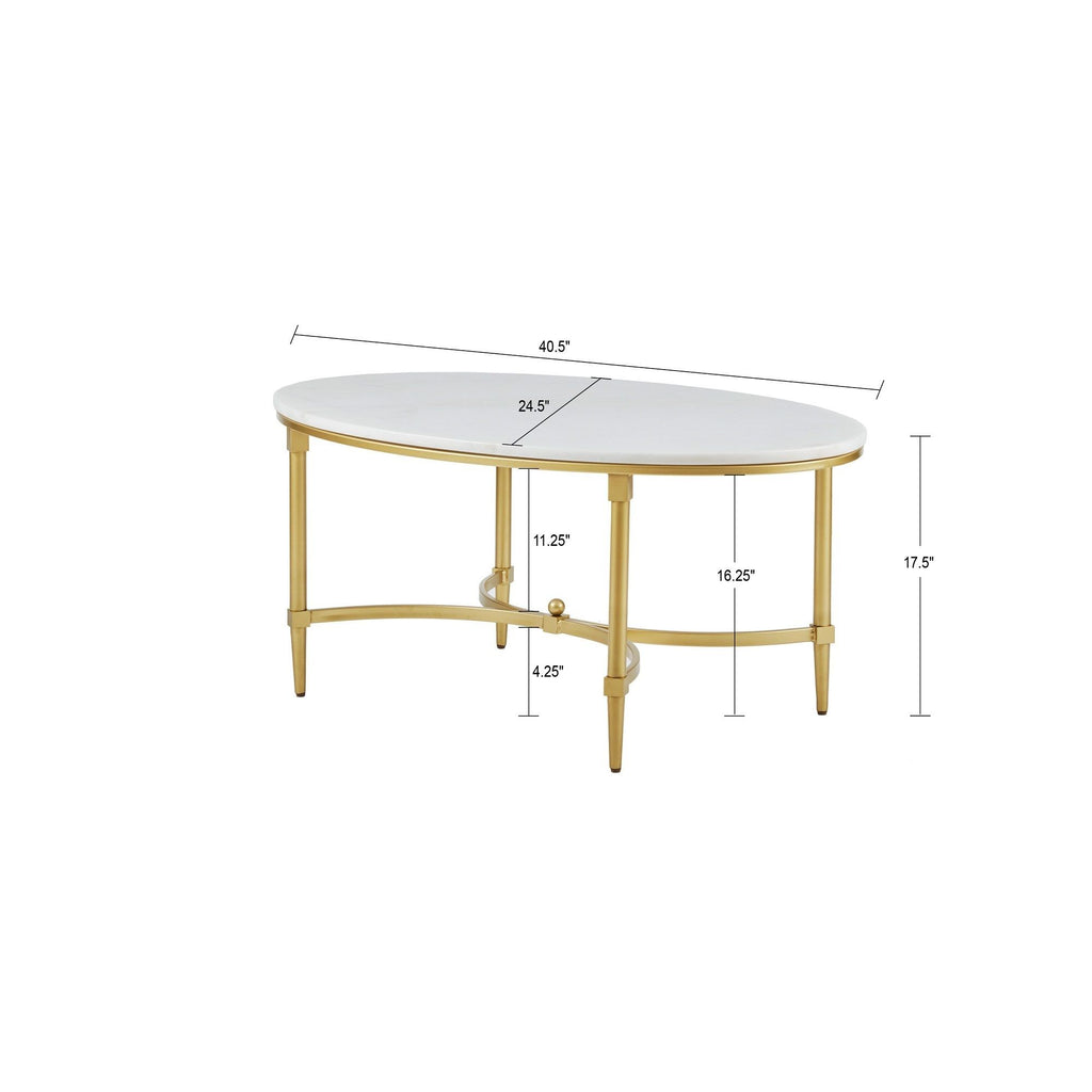 Bordeaux - Coffee Table - White / Gold