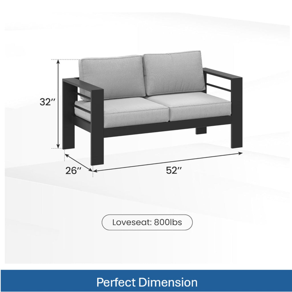 All-Weather Patio Loveseat With Thick Cushions