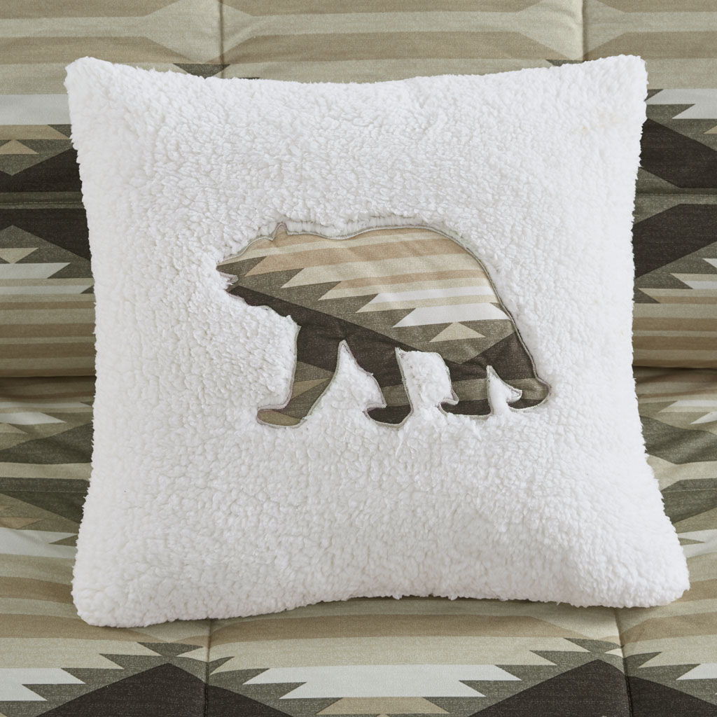 Emmet Creek - Down Alternative Comforter Set With Throw Pillow - Brown